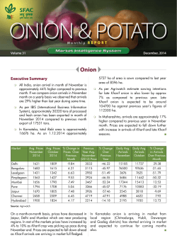 Onion & Potato Monthly Report - December 2014