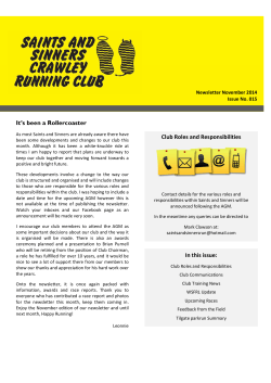 newsletter - Crawley Saints And Sinners Running Club