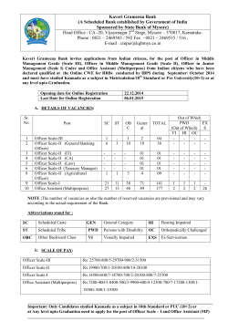 Kaveri Grameena Bank Recruitment Notification
