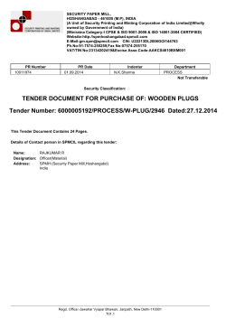 TENDER DOCUMENT FOR PURCHASE OF: WOODEN