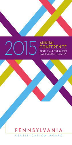 2015 Conference Invitation - Pennsylvania Certification Board