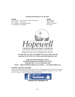 weekly bulletin - Hopewell United Methodist Church, Downingtown