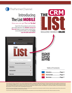 The CRM Online List_WINTER 2015.indd