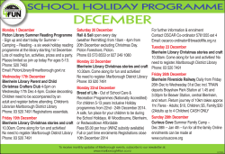 December School Holiday Programme