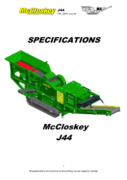 SPECIFICATIONS McCloskey J44