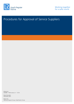 Procedures for Approval of Service Suppliers - Class Direct