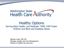 Healthy Options Update - Washington Association of Area Agencies