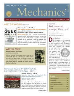 This Month - Mechanics' Institute Library