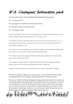 AV 2015 WA Contingent Info - Western Australia Branch, Scouts