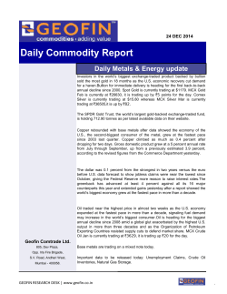 Daily Commodity Report - Dec 24, 2014 : Geofin