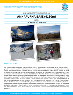 ANNAPURNA BASE  - Karnataka Mountaineering Association