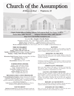 Parish Bulletin - December 21, 2014