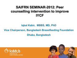 Effects of Peer counseling on IYCF, Dr.Iqbal Kabir, Bangladesh