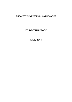 Student Handbook - Budapest Semesters in Mathematics