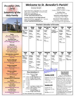 Current Bulletin - St. Benedict's Catholic Church
