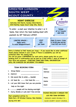 Scout Night Exercise Details & Entry Form