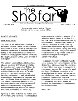 Etz Chayim's January Newsletter, The Shofar
