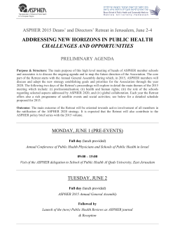 to see draft agenda - Association of Schools of Public Health in the