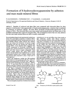 Formation of 8-hydroxydeoxyguanosine by asbestos