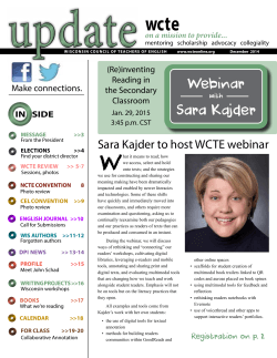 WCTE Update Dec 2014 - Wisconsin Council of Teachers of English