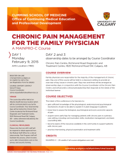 chronic pain management for the family physician