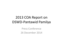 2013 COA Report on DSWD
