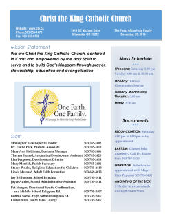 this week's Church Bulletin - Christ the King Catholic School