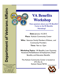 VA Benefits Workshop - Maui - January 2015