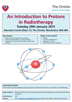 150120 An Introduction to Protons in Radiotherapy