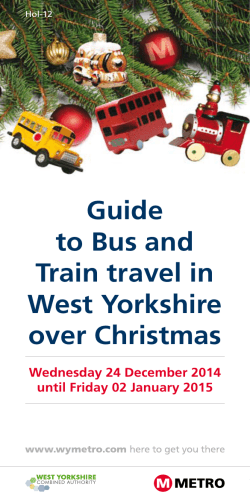 Guide to Bus and Train travel in West Yorkshire over Christmas