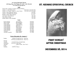 Sunday Bulletin - St George Episcopal Church