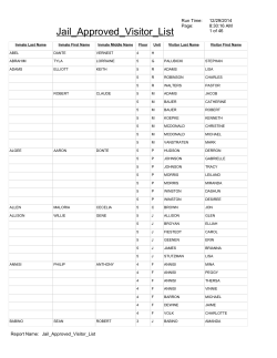 Jail Approved Visitor List