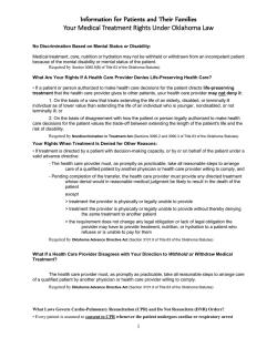 to read Your Medical Treatment Rights Under Oklahoma Law.