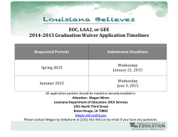 EOC, LAA2, or GEE 2014-2015 Graduation Waiver Application