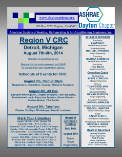 Region V CRC Detroit, Michigan August 7th-9th