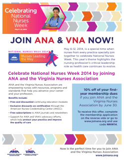 JOIN ANA & VNA NOW! - Virginia Nurses Association