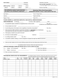 Verification form - the American Dairy Goat Association