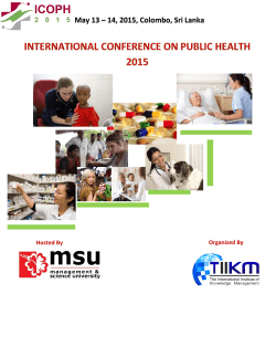 ICOPH 2015 Conference Brochure