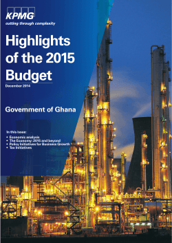 Highlights of the 2015 Budget