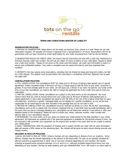 TERMS AND CONDITIONS/WAIVER OF LIABILITY - Tots on-the-Go