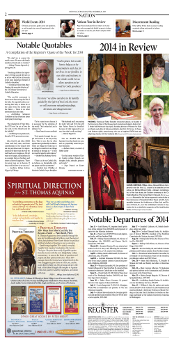 2014 in Review - National Catholic Register