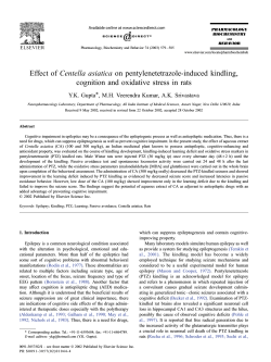 Effect of Centella asiatica on pentylenetetrazole