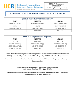 Two-Year Sample Plan - CHASS Student Academic Affairs