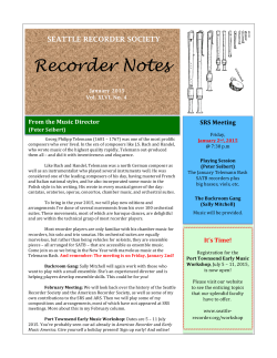 Recorder Notes - Seattle Recorder Society