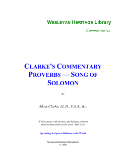 Clarke's Commentary - Proverbs