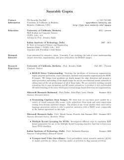 CV - Computer Science - University of California, Berkeley
