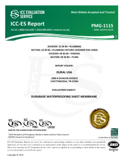 PMG-1115 - ICC-ES PMG Listing Program