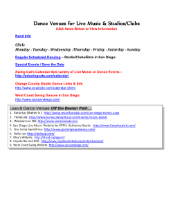 Dance Venues for Live Music & Studios/Clubs