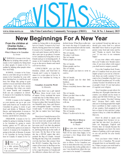 VISTAS January 2015 - Alta Vista's Community Newspaper