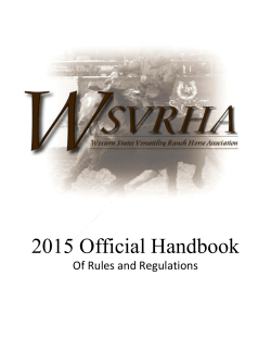 2015 WSVRHA Handbook - Arizona Versatility Ranch Horse